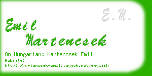 emil martencsek business card